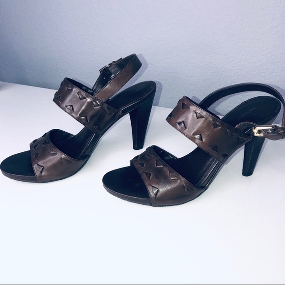 ANTONIO MELANI "Kenndal" Brown Leather Sandals 10 - Picture 4 of 13
